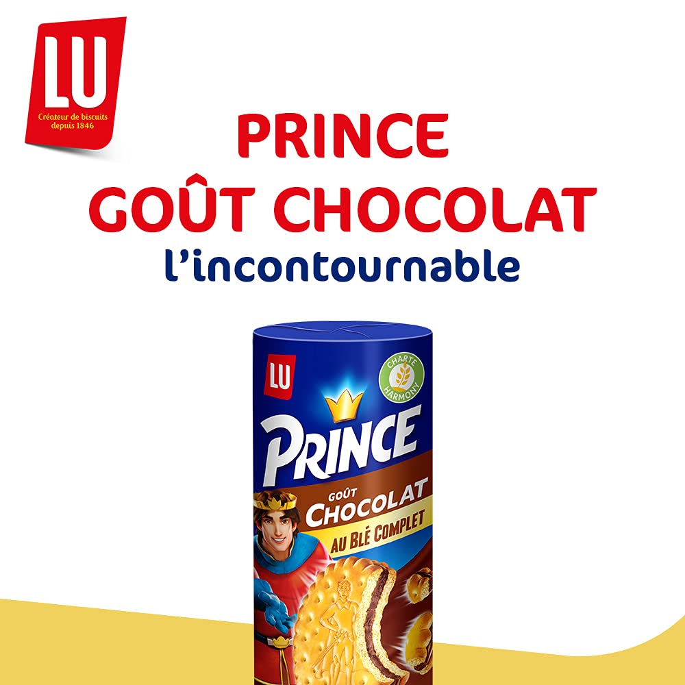 Lu Prince - Galletas rellenas (24 x 300 g) | 24 galletas crujientes llenas de buen sabor de chocolate derretido | ideal para té de la tarde