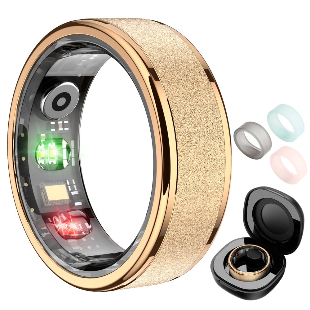 COLMI Bague intelligente R10 suivi de la santé du sommeil et de la fréquence cardiaque (doré, 10) | Bague intelligente pour homme et femme, compteur de pas et surveillance de la distance, compatible Android et iOS