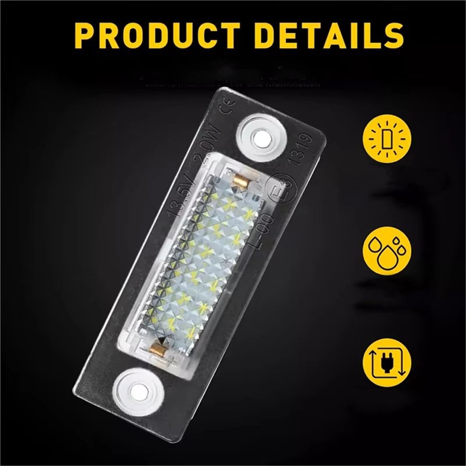 Luz de matrícula para VW Touran Passat Jetta Golf 5 Plus Skoda Superb (2 piezas)