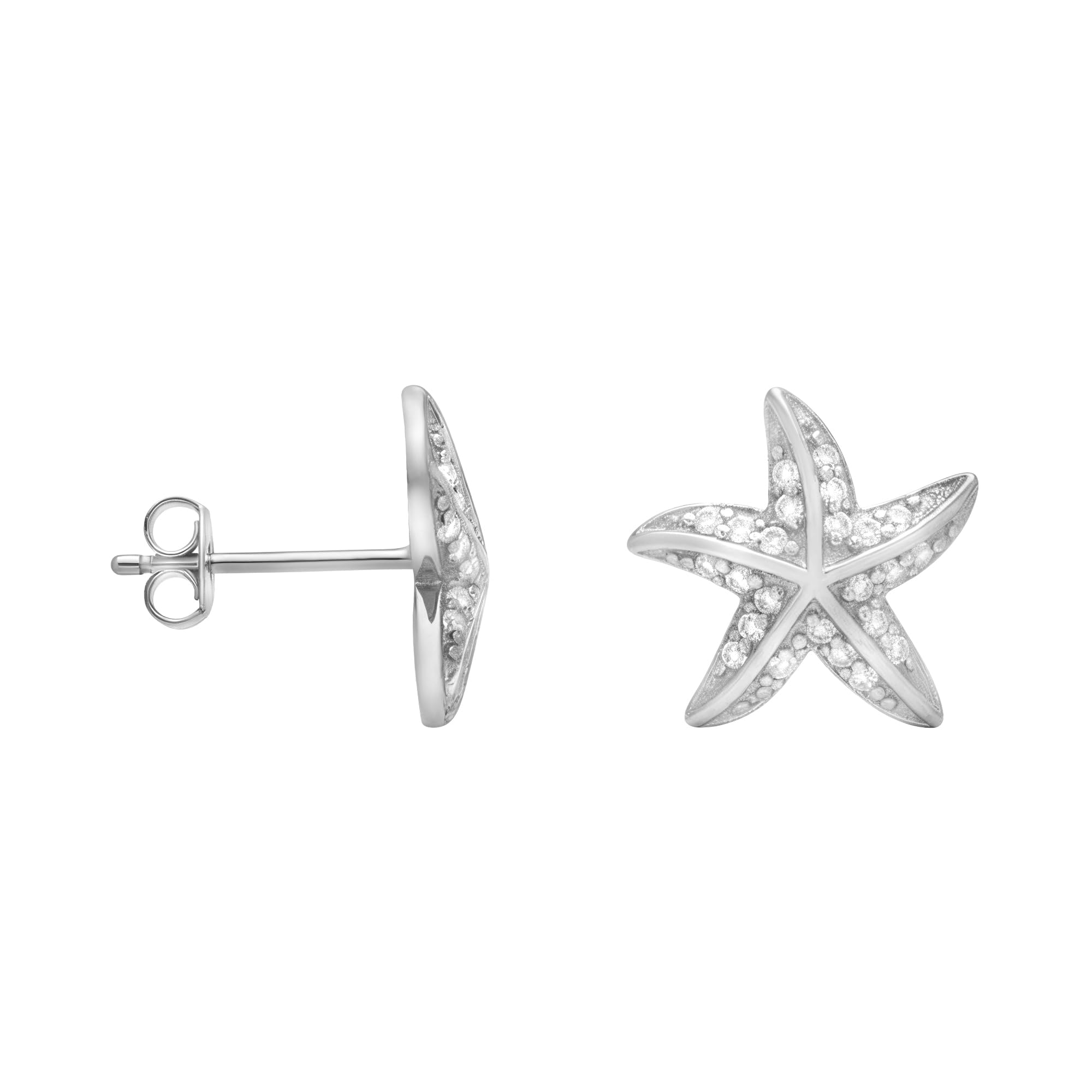 SOFIA MILANI - Damen Ohrringe 925 Silber - mit Zirkonia Steinen - Seestern Ohrstecker