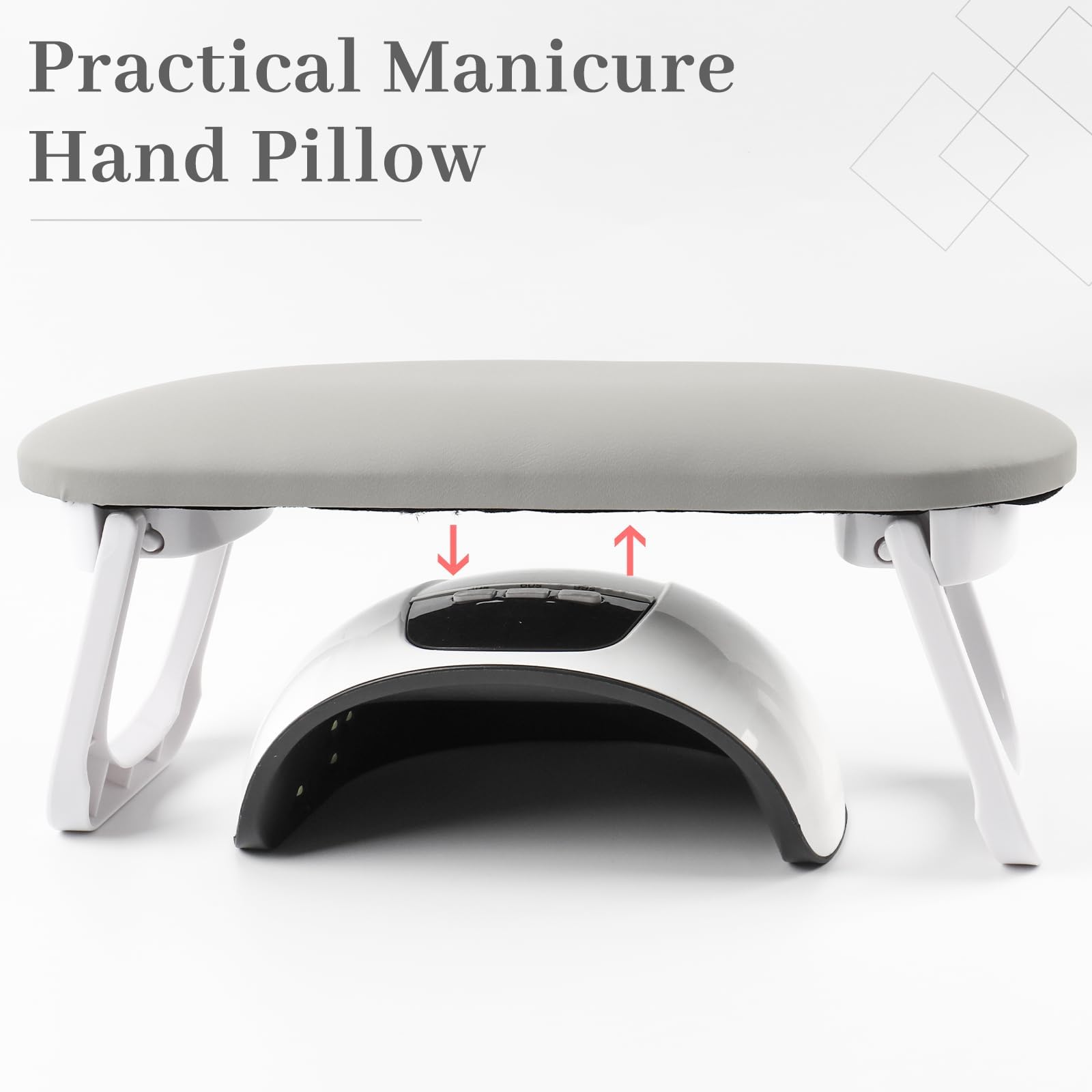 URBAN BOX Nail Arm Rest Cushion,Professional Adjustable Nail Hand Rest Stand for Acrylic Nails Hand Holder,Hand Pillow Stand with PU Leather Soft High-Density Sponge,Manicure Nail Tool 3
