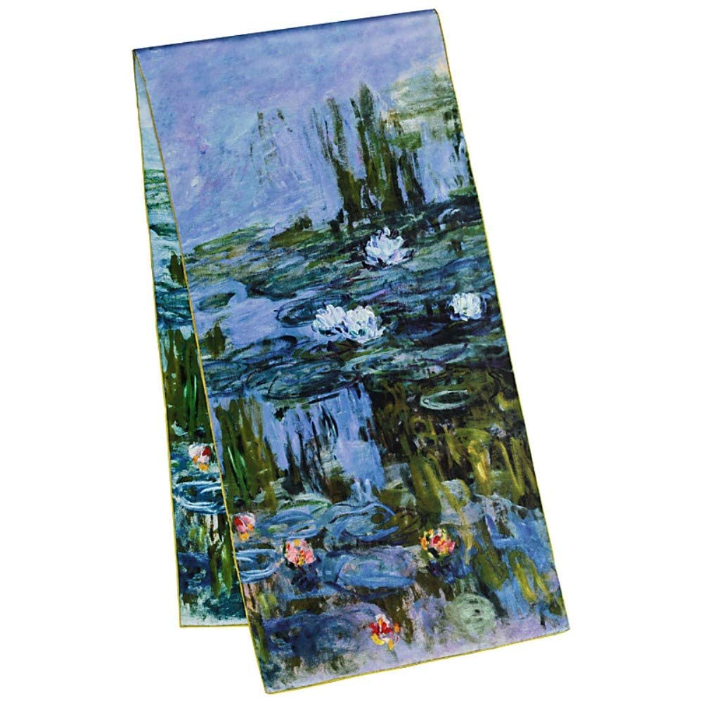 VON LILIENFELD szalik damski 100% jedwab Claude Monet motyw lilii wodnej szalik jedwabny 172 x 42 cm