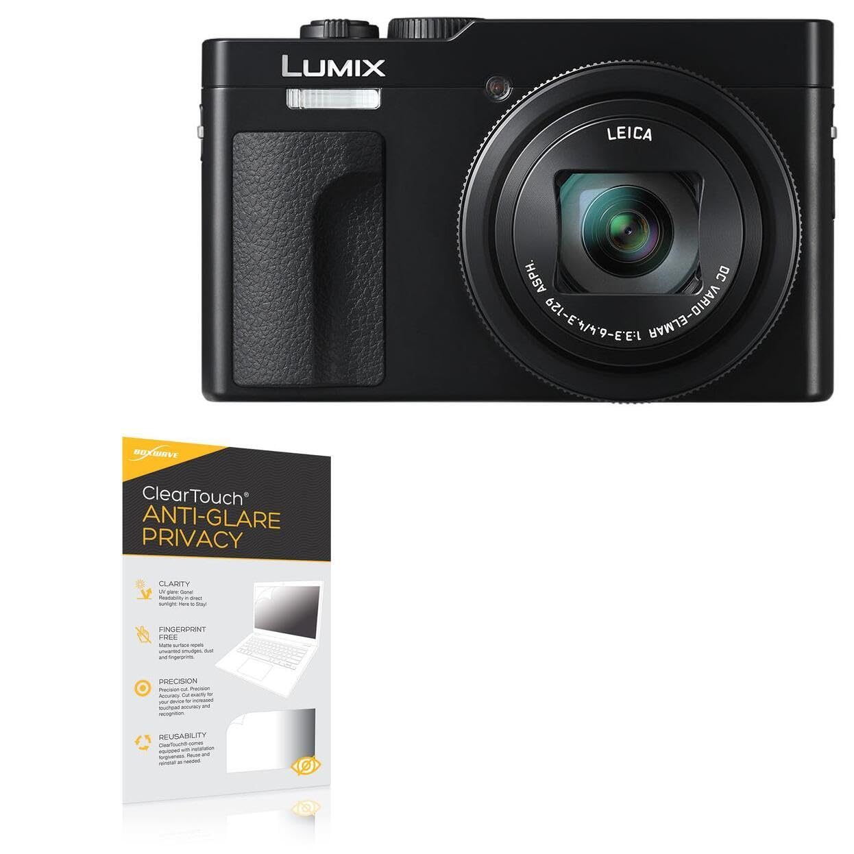 BoxWave Screen Protector Compatible With Panasonic ZS99 - ClearTouch Anti-Glare Privacy (2-Pack), Privacy Screen Protector Flexible Film Anti-Glare