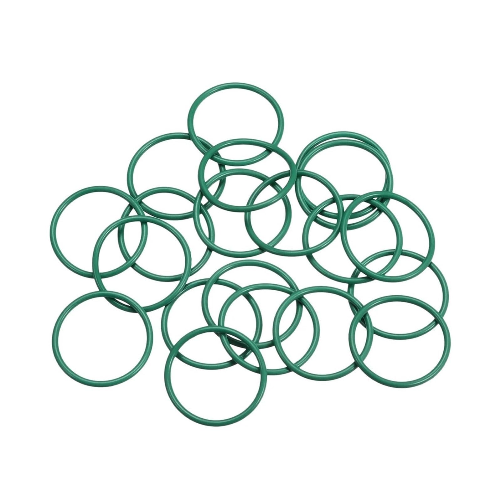Hardware Fittings 20 Stück Fluorkautschuk-O-Ringe, 21 mm Außendurchmesser, 18 mm Innendurchmesser, 1,5 mm Breite, grüne Dichtung for pneumatische Reparaturen usw. Dichtungsscheibe,Zuverlässiges Mater