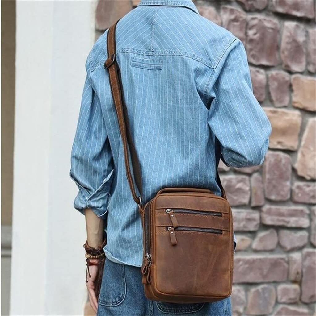 Leather Vintage Men's Bag Crossbody Bag Men's Large Capacity Shoulder Bag Men's Handbag