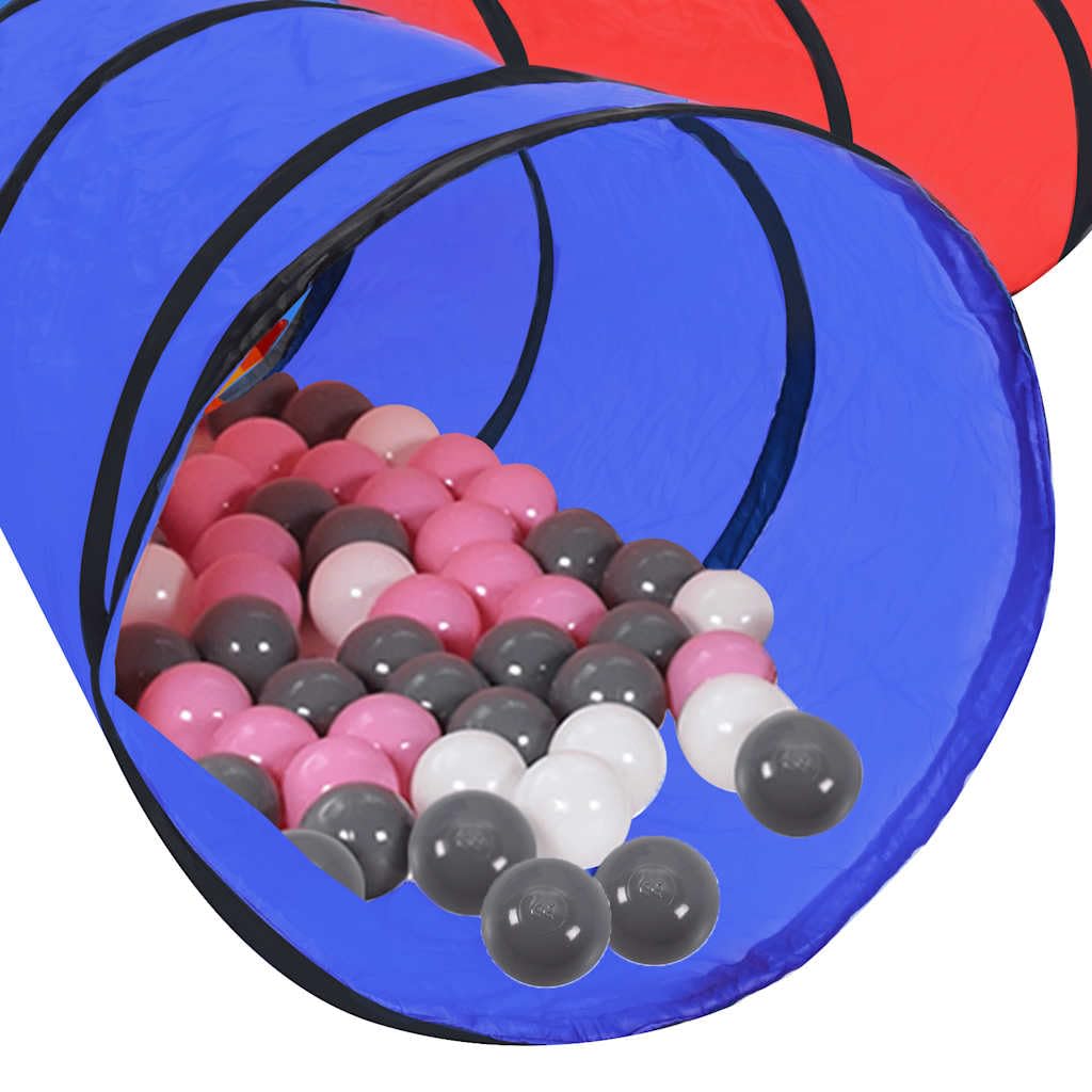 Tunnel da gioco con 250 palline in poliestere e acciaio, multicolore, 250 x 250 x 48 cm, tunnel per bambini da 4 a 6 anni, adatto per interni ed esterni, piscina con palline colorata per