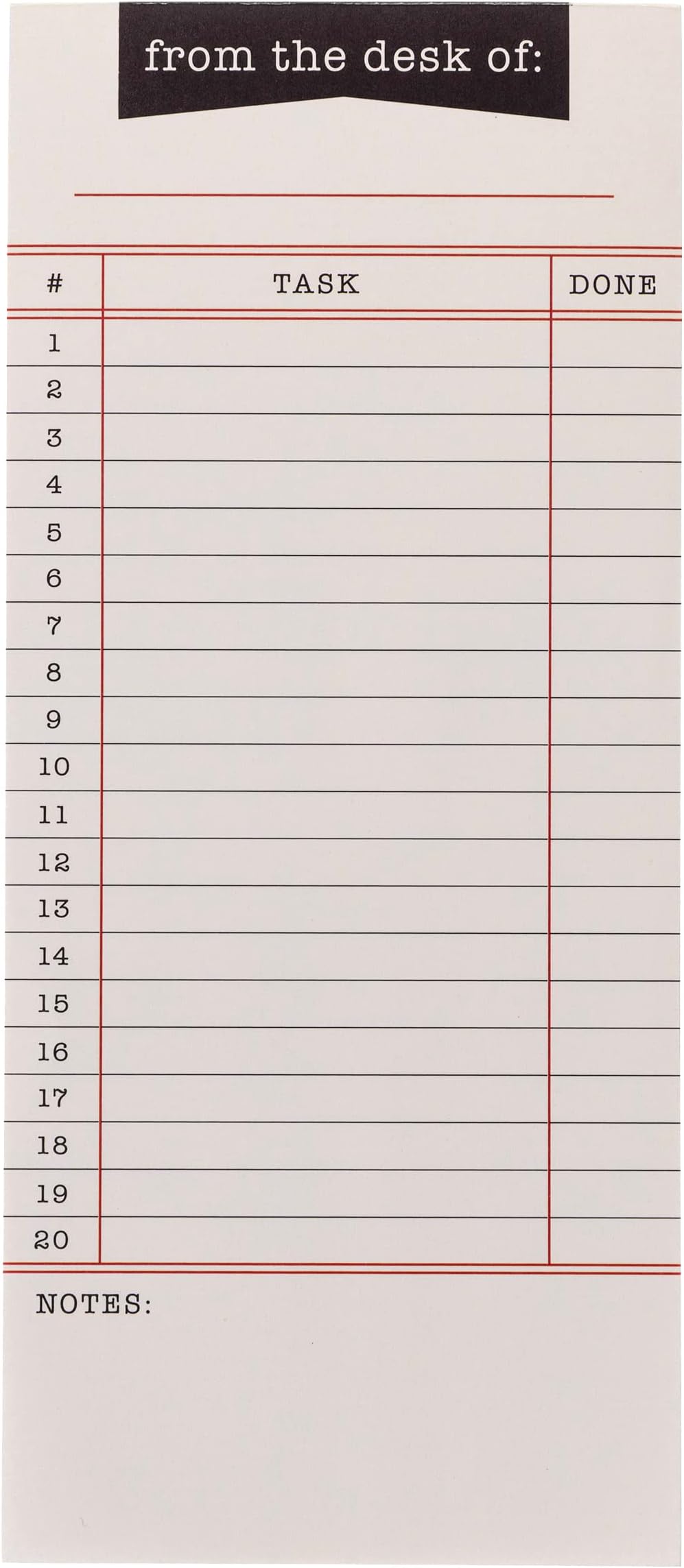 Graphique Library Card Magnetic Notepad | 100 Tear-Away Sheets | Grocery, Shopping, To-Do List | Magnetic Writing Pad for Fridge, Kitchen, Office | Lined Paper | Great Gift | 4” x 9.25”