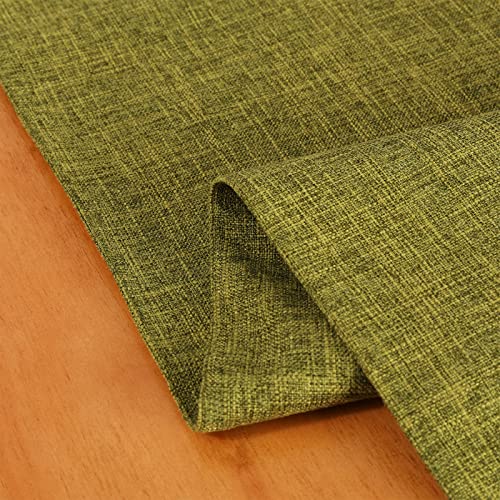 Burlap Farmhouse Cotton Linen Table Runner, Rustic Woven Solid Color Table Runner For Dining, Kitchen, Holiday, Halloween, Christmas, Party (12X70 Inch, Green) #TOP3