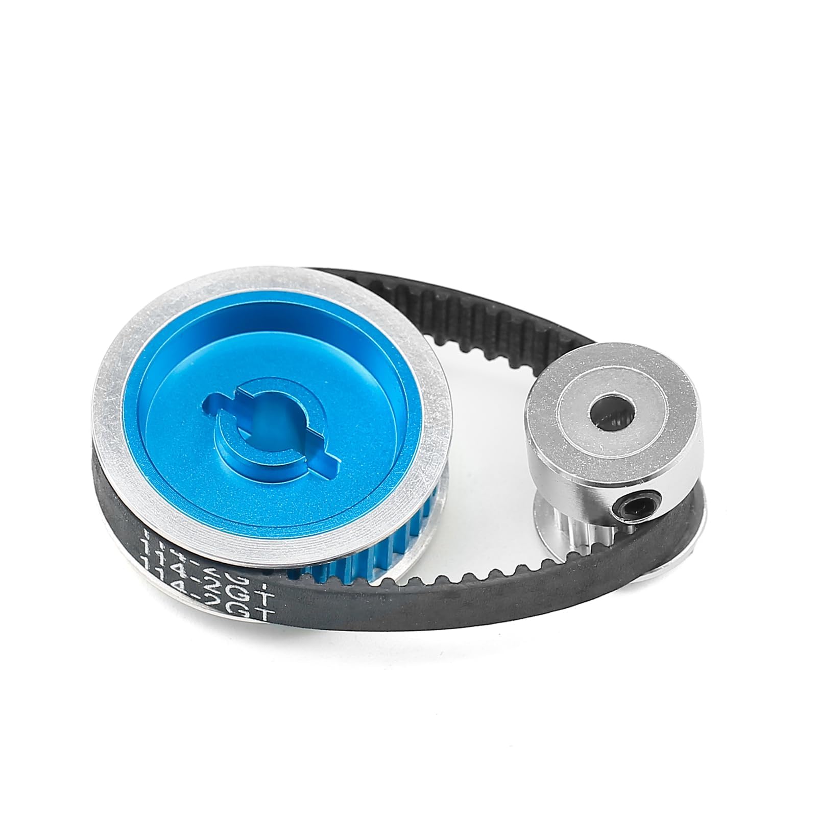 CHRCOED TT02 Belt Drive, RC Car Belt Drive Transmission Gears System, 40T /16T Aluminum Pulley Gear,Metal Spur Gear for Tamiya 1/10 4WD Shaft Drive On Road RC Car TT-02,Blue