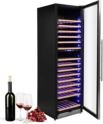 Garvee 24 Inch Wine Fridge Dual Zone, 187 Bottles Large Wine Cooler Refrigerator, Freestanding Wine Fridge With Stainless Steel and Professional Compressor, Fast Cooling Low Noise and No Fog Built-in
