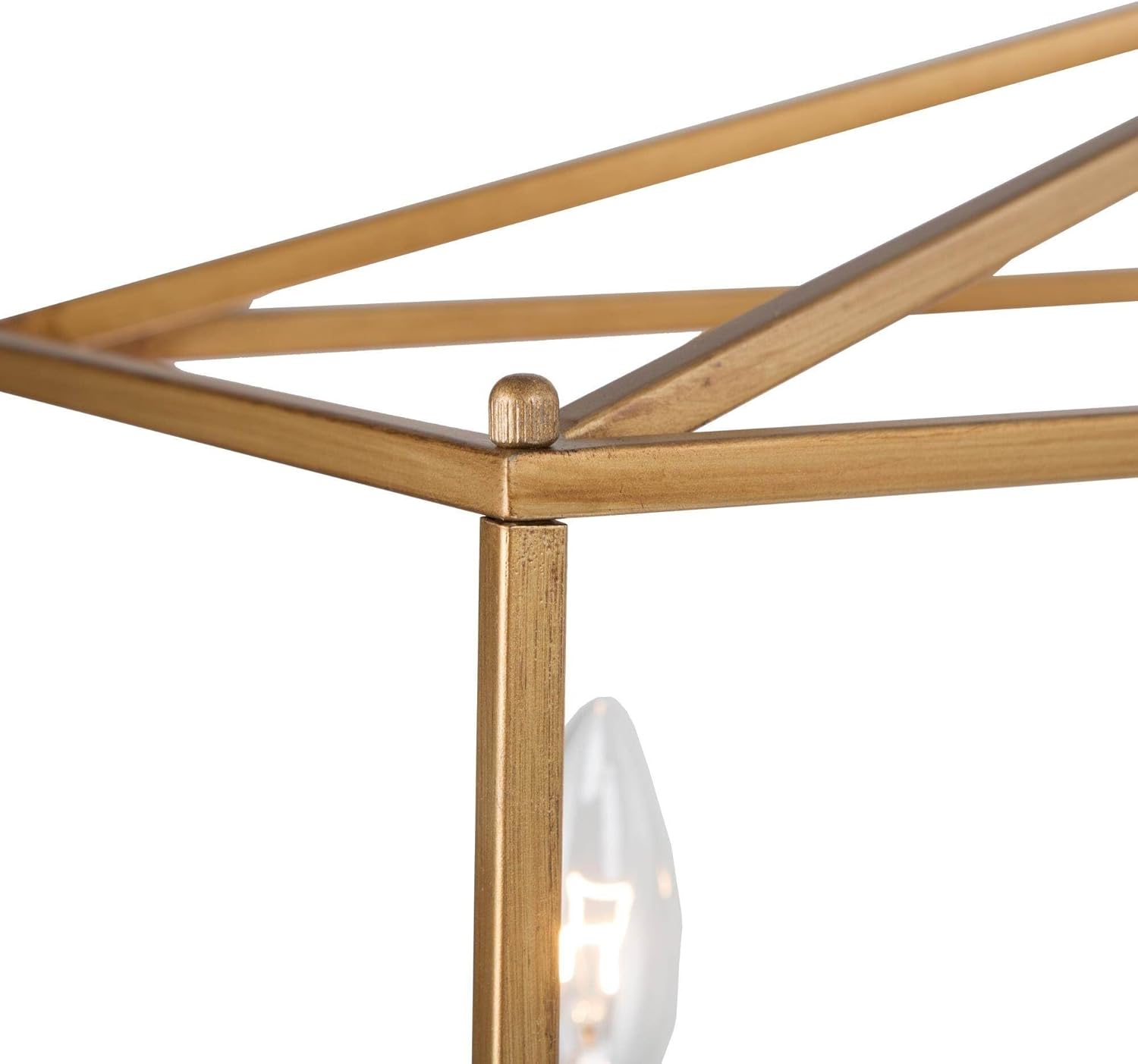 Overstock Modern Gold 5-Light Rectangle Chandelier Airy Frame Kitchen Island Light - L30 x W10.2 x H12