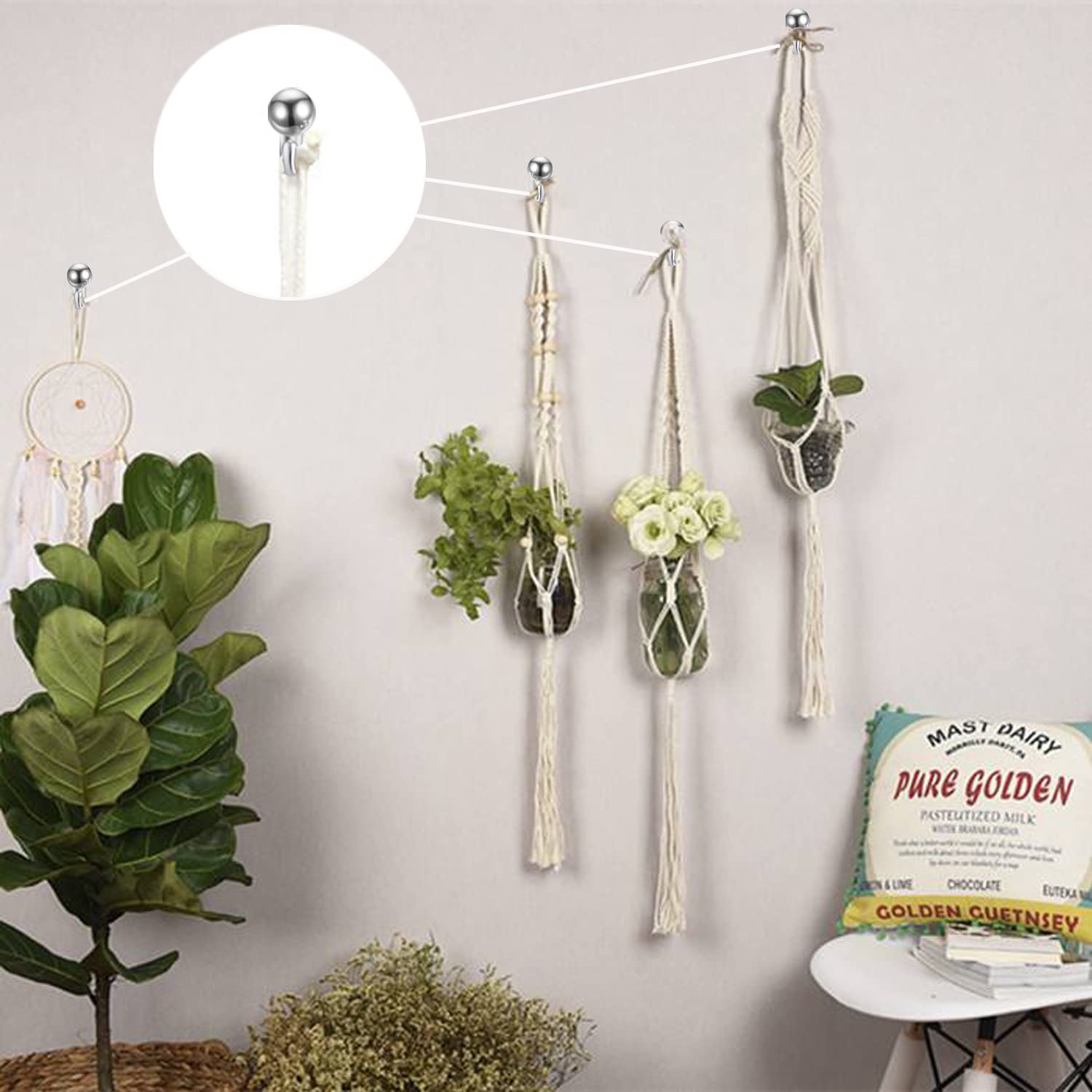Percha De Pintura, 30 Piezas Doradas De Tacón Alto De 20 Libras, Ganchos Para Colgar Cuadros, Clavos Para Colgar Cuadros Para Casa, Oficina, Pared De Tela De Madera (color Negro