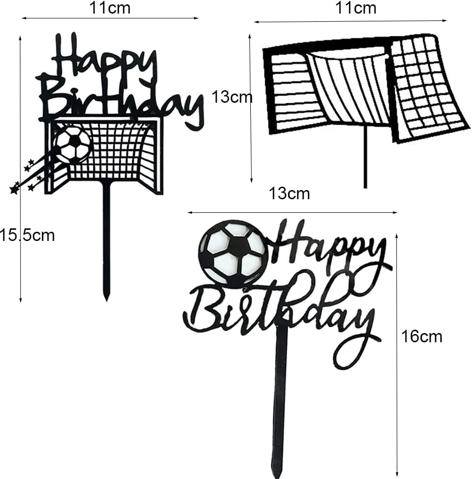 MiaLover 7 Pieces Football Cake Topper Cupcake Football Birthday Cake Decoration Happy Birthday Cake Decoration for Football Party Decorations Sports Party Decorations - Image 3