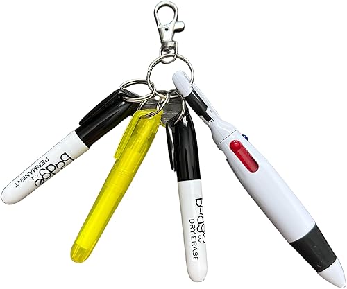 Accesorio para carrete de insignia, mini bolígrafo, resaltador, marcador permanente, marcador de borrado en seco para fijar al carrete de insignia o