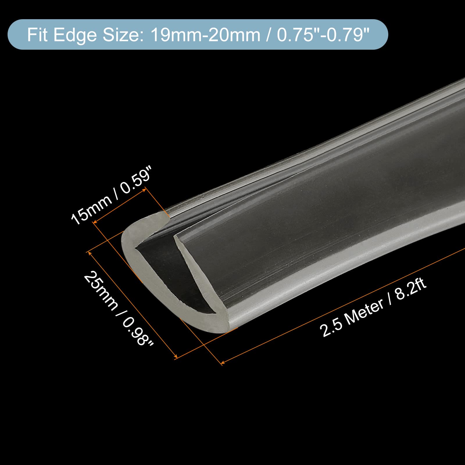 Garniture De Joint En U Uxcell – 5 Mètres, Bleu, Pour épaisseur 1-2,5 Mm (15/64 X 25/64 Po)