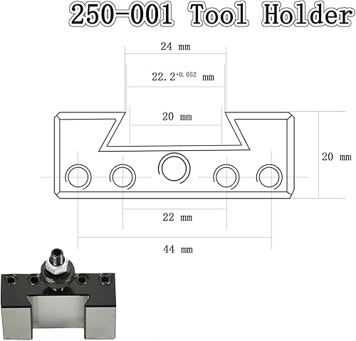 Miniatura 3 de findmall 3 piezas OXA 1 cambio rápido torno y enfrentamiento herramienta soporte de poste 250-001 soporte de herramientas apto para torno