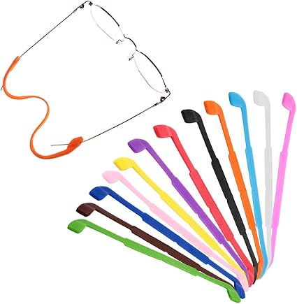 3 Fasce Regolabili Per Occhiali In Silicone - Cinturino Porta Occhiali Da Sole, Sportivo, Nero, Lunghezza Max 38 Cm - Per Uomo, Donna, Bambini
