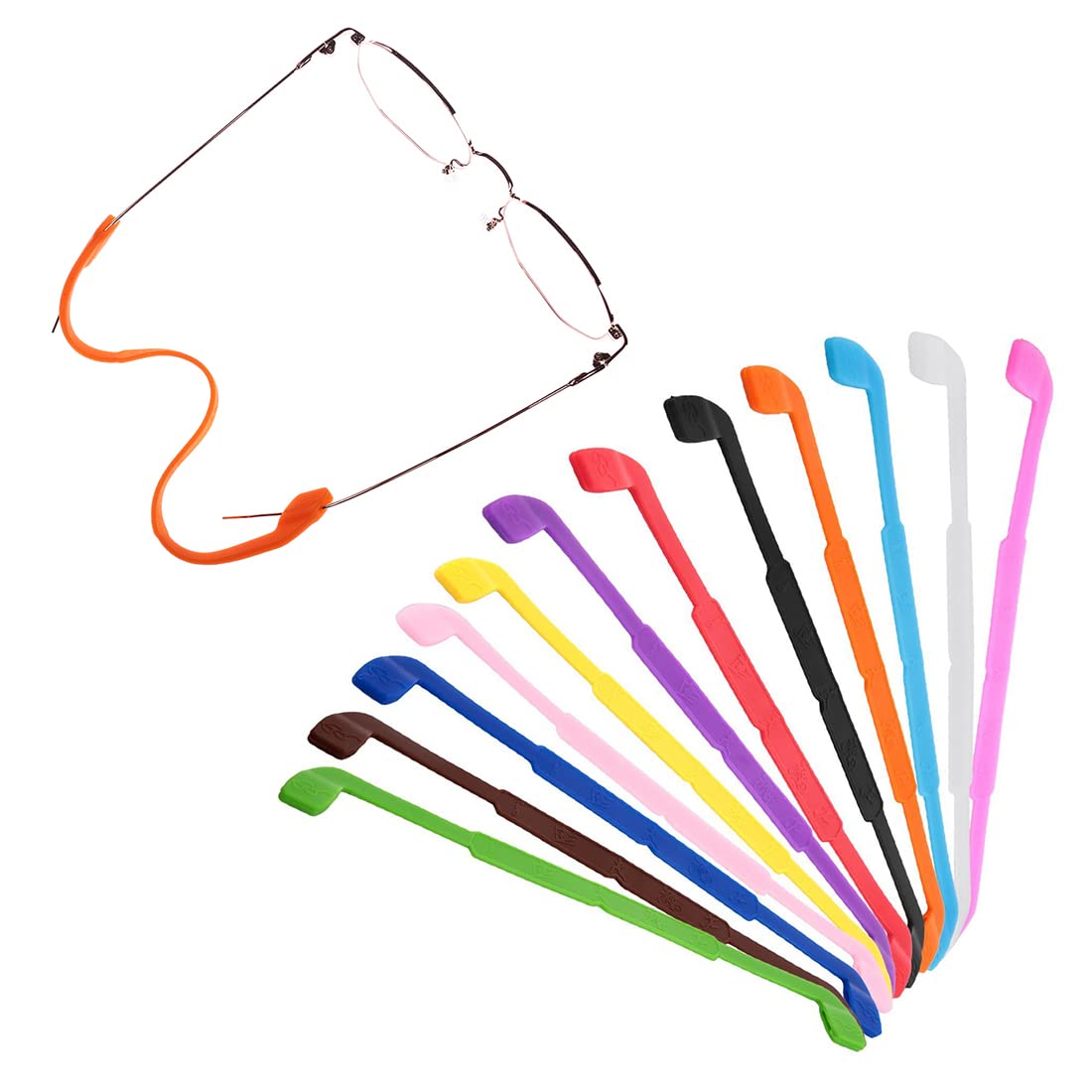 WeddHuis Gafas elásticas para niños y Adultos, 12 Cordones para Gafas para niños, Hombres, Mujeres utilizadas para Gafas de Lectura y Gafas, Deportes de natación, Gafas de Sol (Multicolor)