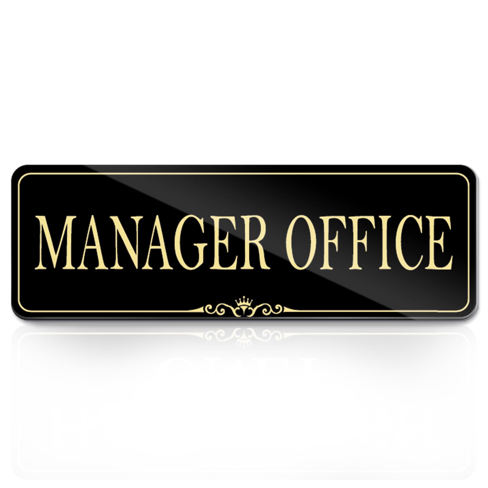 9x3 Inch Manager Office Room Sign Acrylic Self-stick Door Wall Signage for Business Office (Royal Black)