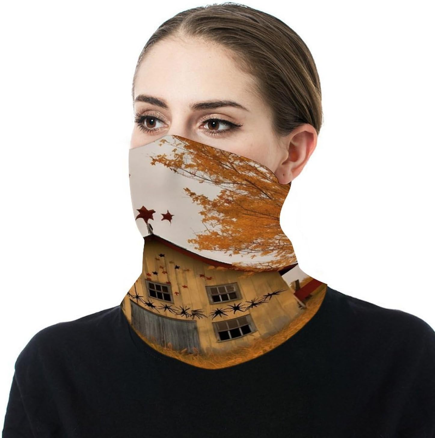 Fall Country Barn Winter Neck Gaiter Windproof Face Cover Scarf Stylish Warmer Bandana Cloth Soft Face Mask for Men Women Sun Cooling Scarf for Skiing Hiking Cycling