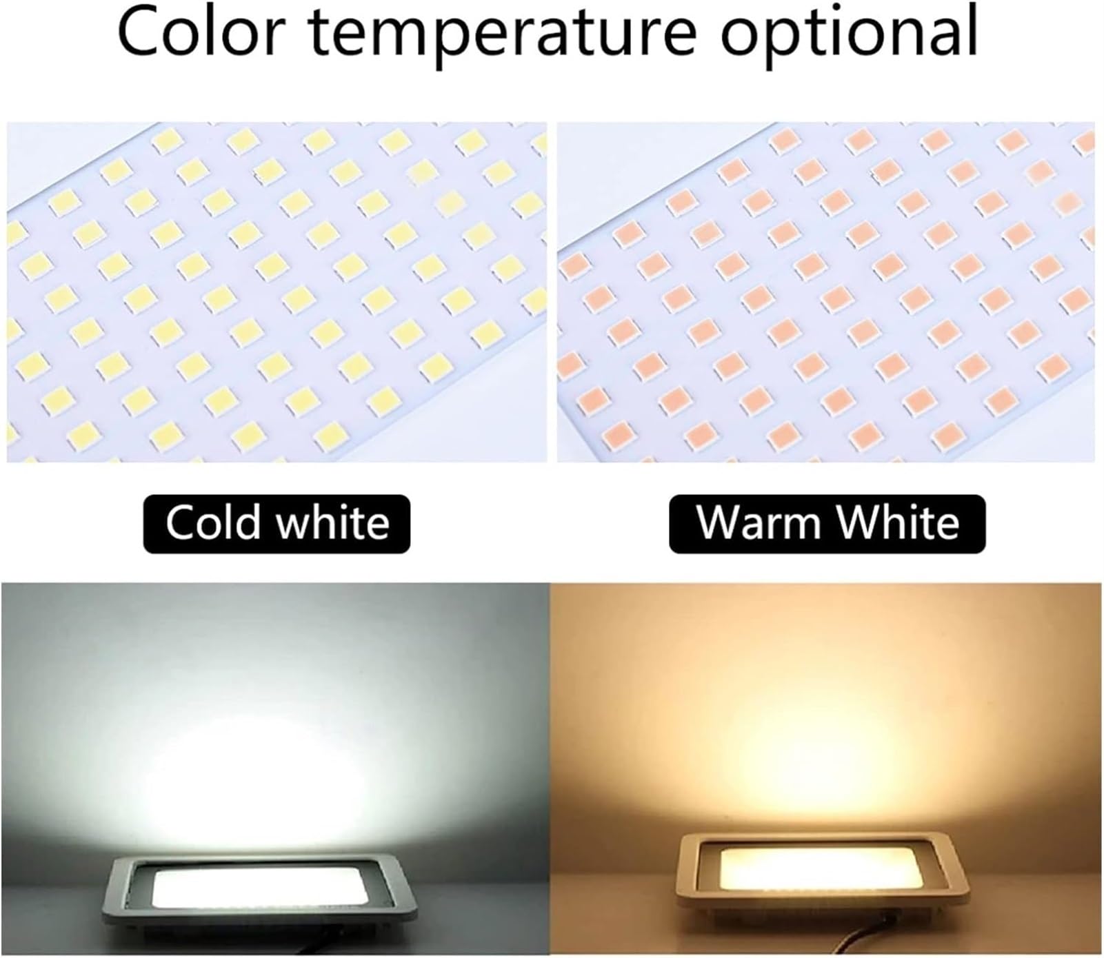 zewnętrzna lampa solarna, Reflektor LED IP68 Projektor ogrodowy Oświetlenie Refletor(Warm Light,50W BLACK)