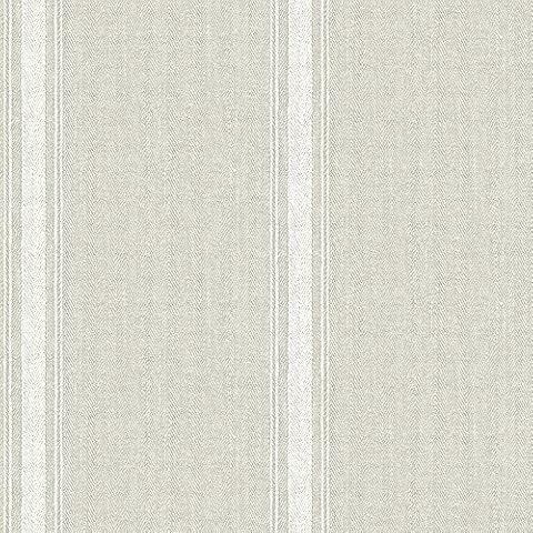 Chesapeake 3115-12463 Linette Fabric Stripe Wallpaper , Light Grey Cover