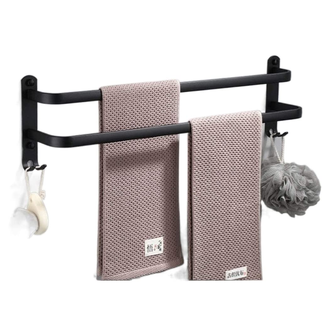 towel rail， Space Aluminum Towel Hanger For Kitchen Bathroom Black Bar Rail Matte