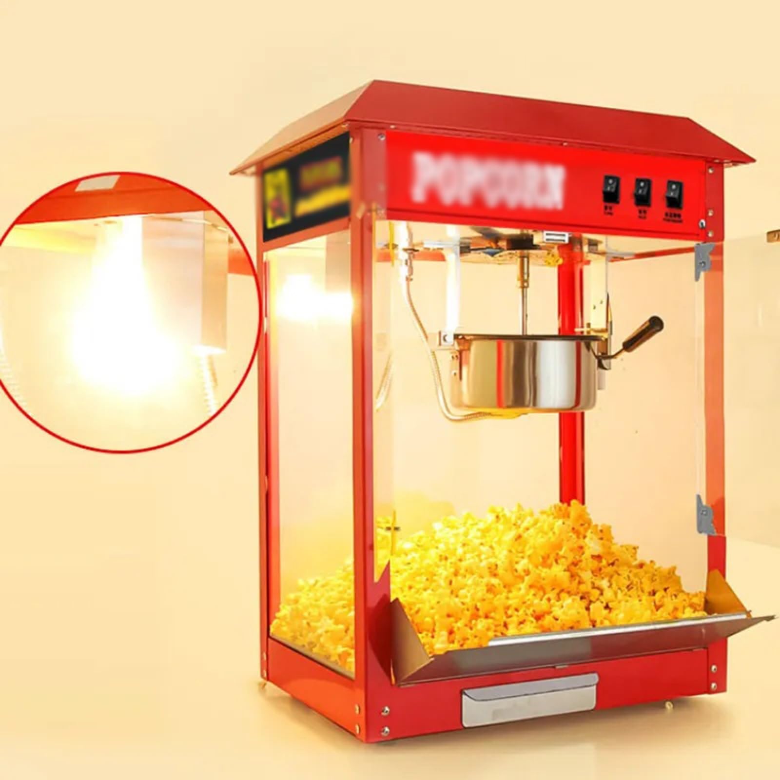 fabricante de palomitas de maíz Máquina de palomitas maíz, puesto comercial, eléctrica completamente automática, móvil para uso familiar