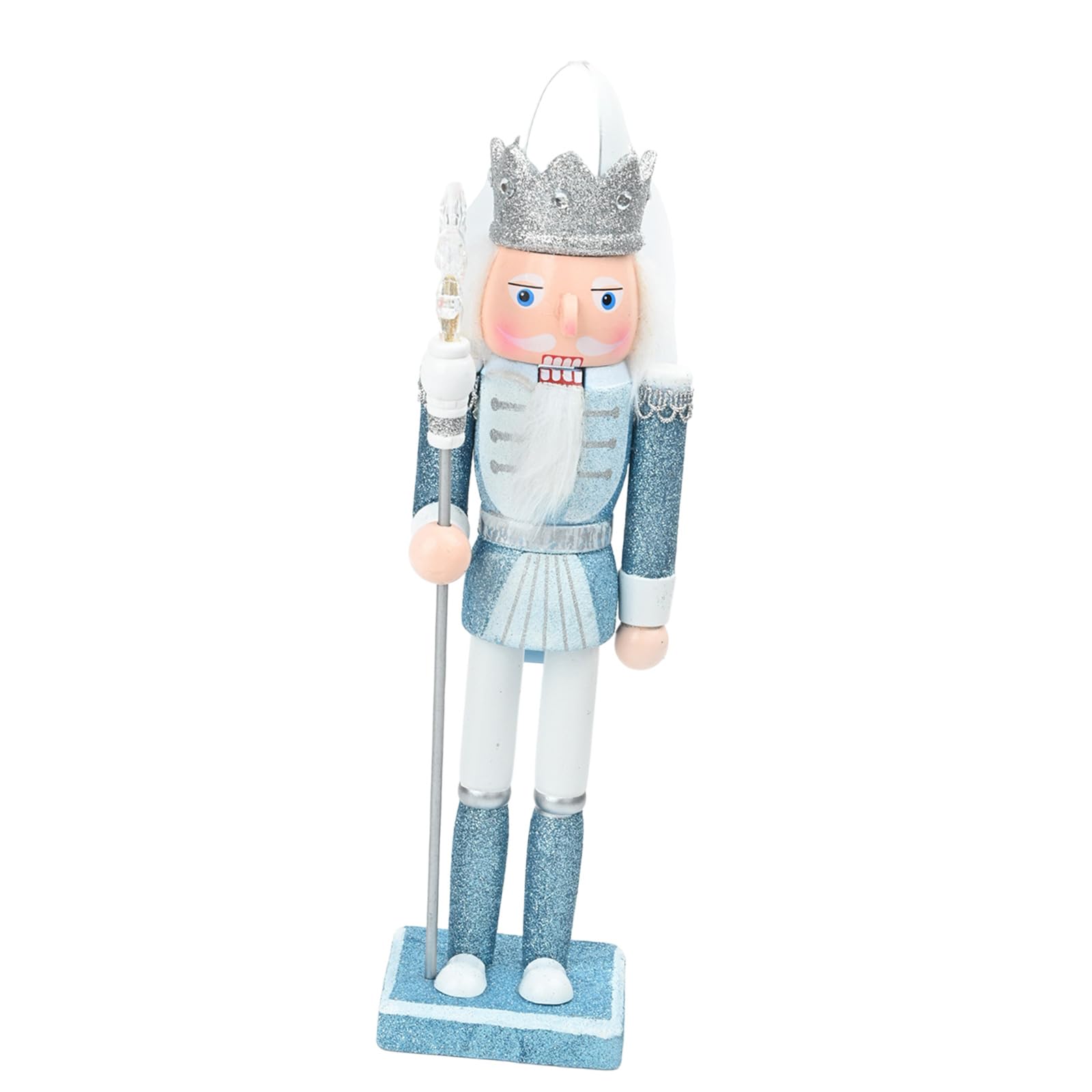 Hsioluted 30cm Wood Nutcrackers Shaped Figurine Christmas Theme Desktops Ornament Tabletop Statue Holiday Party Accessories Seasonal Tabletop Decoration