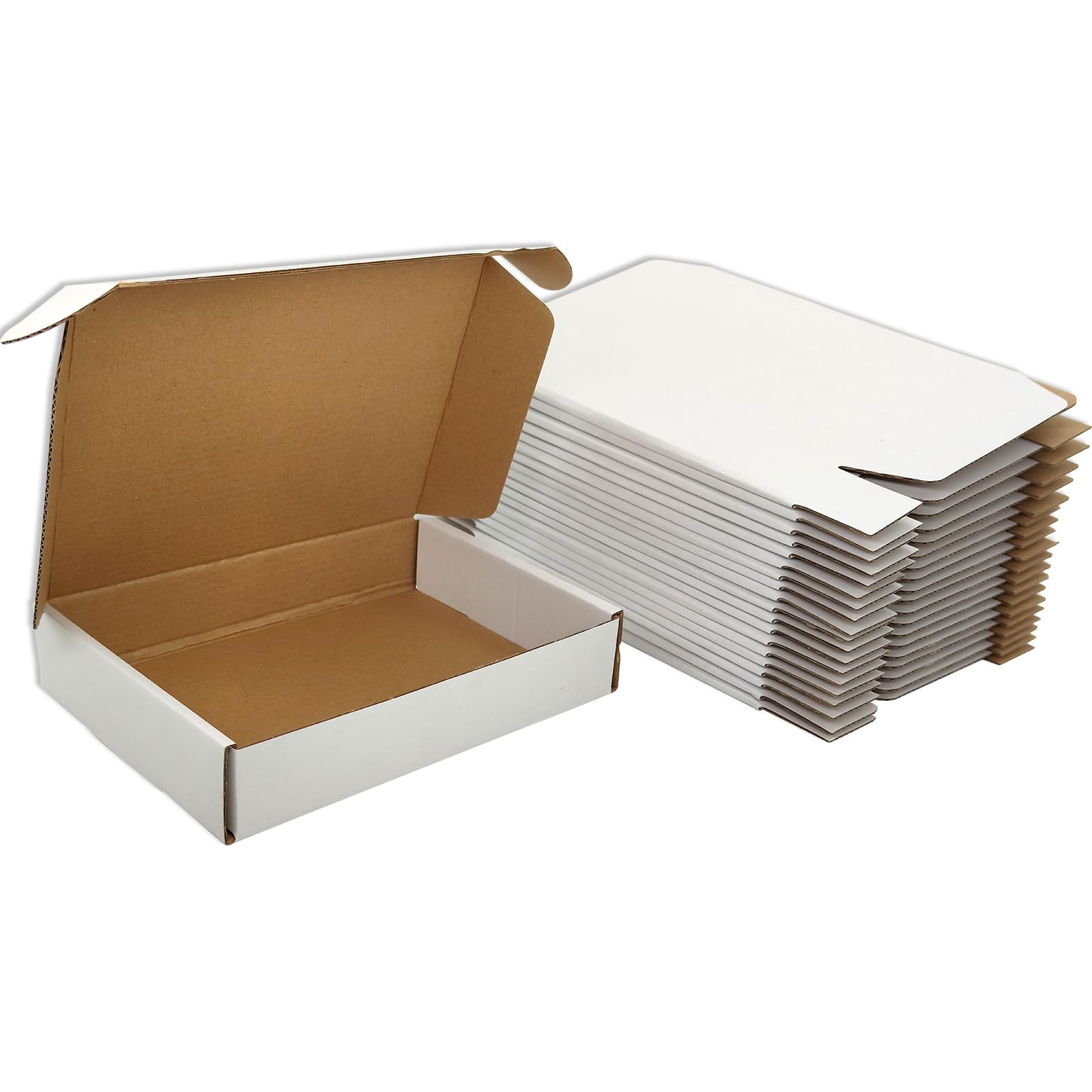 Lmuze Small White Shipping Boxes for Small Business Pack of 25-11x8x2 inches Cardboard Corrugated Mailer Boxes for Shipping Packaging Craft Gifts