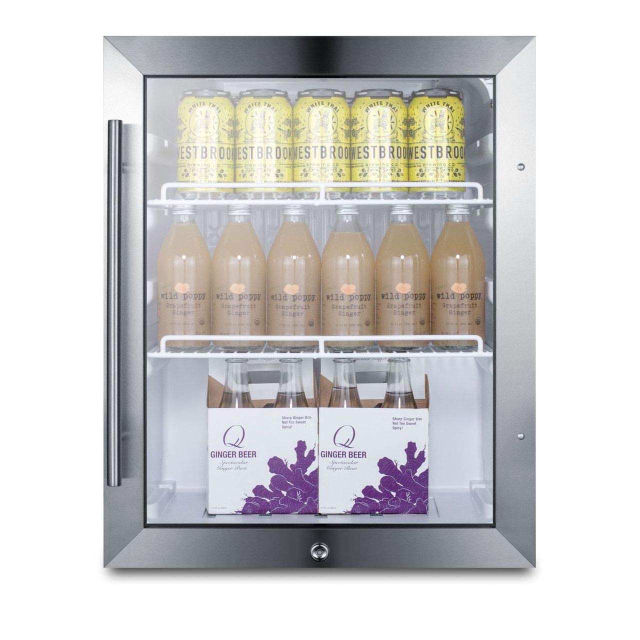 Summit 19” Beverage Center, 2.1 Cu.Ft. Capacity, Compact Outdoor Refrigerator, Stainless Steel & Glass- Spr314loscss on Fridge.com - View 3