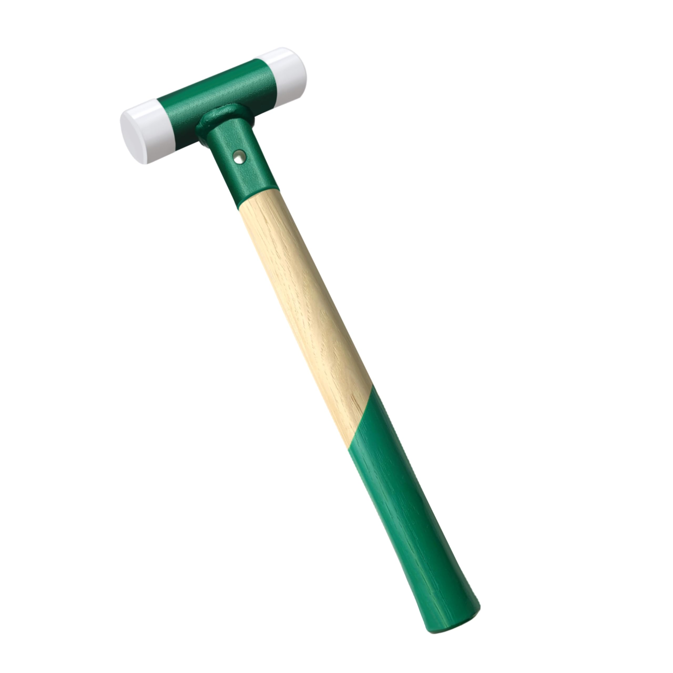 C&T Martello di protezione, martello di protezione senza contraccolpo, battente morbido, diametro 30 mm, manico in legno con testa in nylon intercambiabile per manutenzione e montaggio, 30 mm, manico