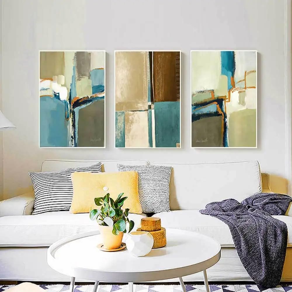 CLJKDX Abstract Geometric Color Wall Art Canvas Painting Modern Nordic Poster and Print Wall Picture For Living Room Kitchen Decoration-50 * 70cm*3PCS (No Frame)