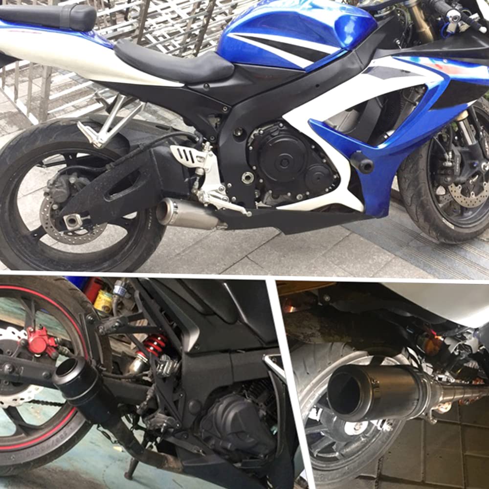 Shkalacar Universal de la Moto Escape51 mm, Escape Motoscooter Suciedad Bicicleta Silenciador Tubo de Acero Inoxidable
