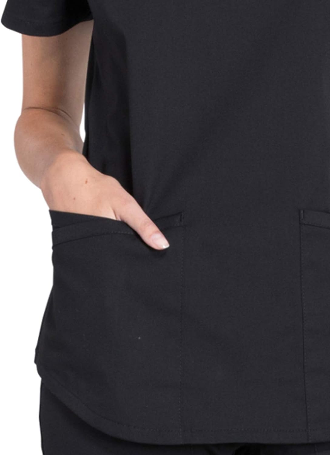 Scrubs for Women Workwear Professionals V-Neck Top, Soft Stretch WW665 X-Large Black