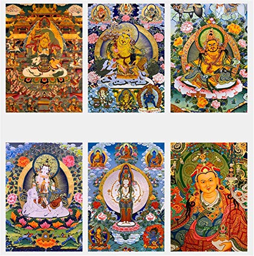 LULUDP Chinese lettertrol stijl Tibetaanse Thang-ga Anmut kunst Samantabhadra Bodhisattva-muur kunst hangen zijde… - Image 4