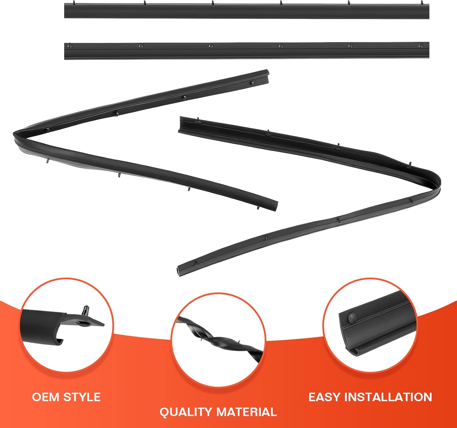 ACLONG 4PCS Window Rubber Weatherstrip Seal Front and Rear Lower Door Compatible With 1999-2016 Ford F250 F350 F450 F550 Super Duty Crew Cab 2000-2005 Excursion Replace F81Z-2520758-AA 1C3Z-26253A24-A