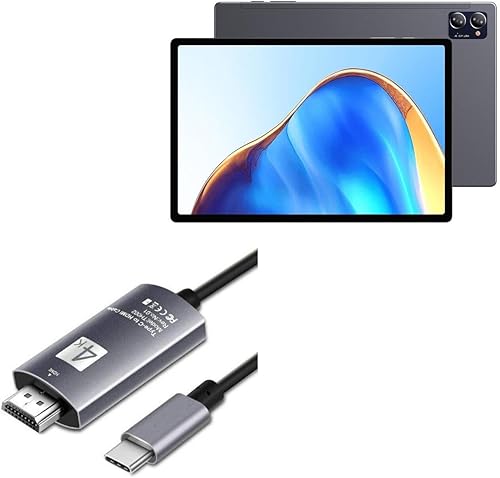 BoxWave Cable compatible con Chuwi HiPad XPro - Cable SmartDisplay - USB tipo C a HDMI (6 pies), cable USB CHDMI - negro azabache