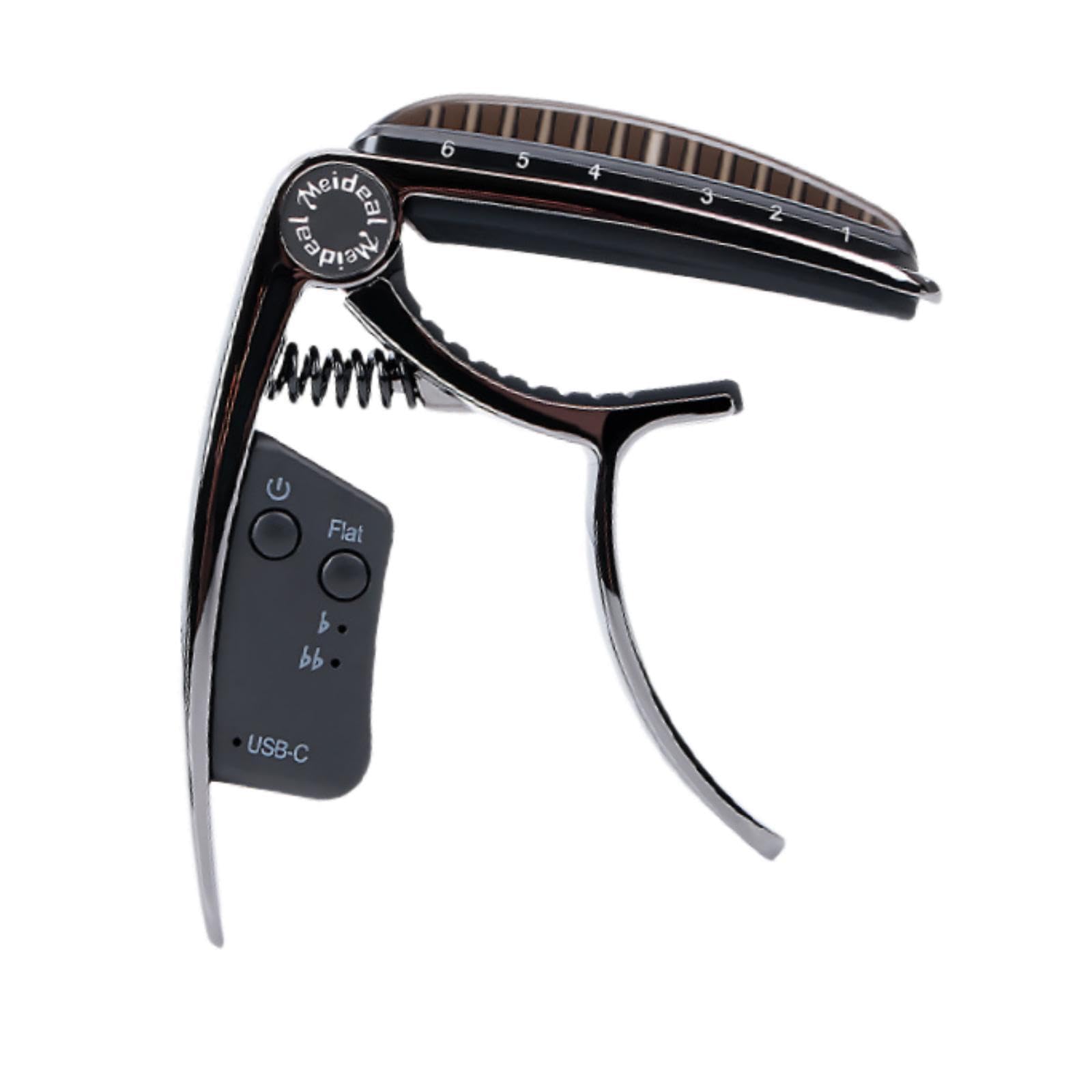 Kapodaster, Stimmgerät, Clip für E Gitarre für Klassische Bassgitarre, Schwarz