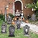 Yuleglowix 17 Inch Halloween Yard Signs Tombstones for Graves Decor Set with Stakes. Nightmare Before Christmas Inspired, Halloween Gravestones Outdoor Decorations Scary Decoration Displays for Party