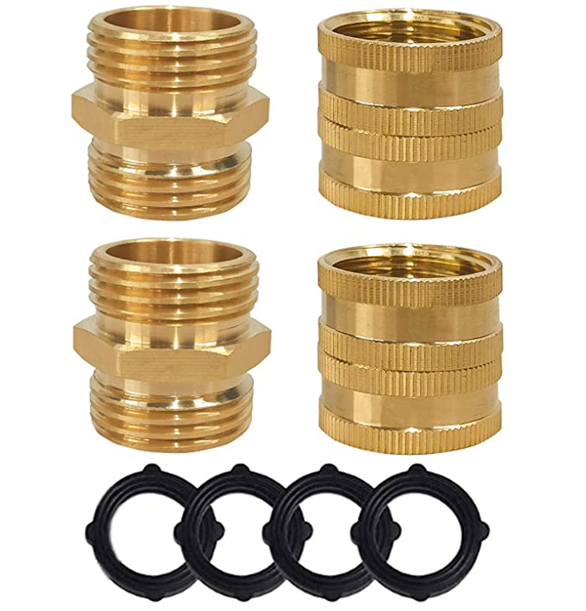 Sponsored Ad – KASTWAVE Garden Hose Adapter, 3/4 Inch Solid Brass Hose Connectors Adapters, Male to Male, Female to Female, 4-Pack with Extra 4 Washers