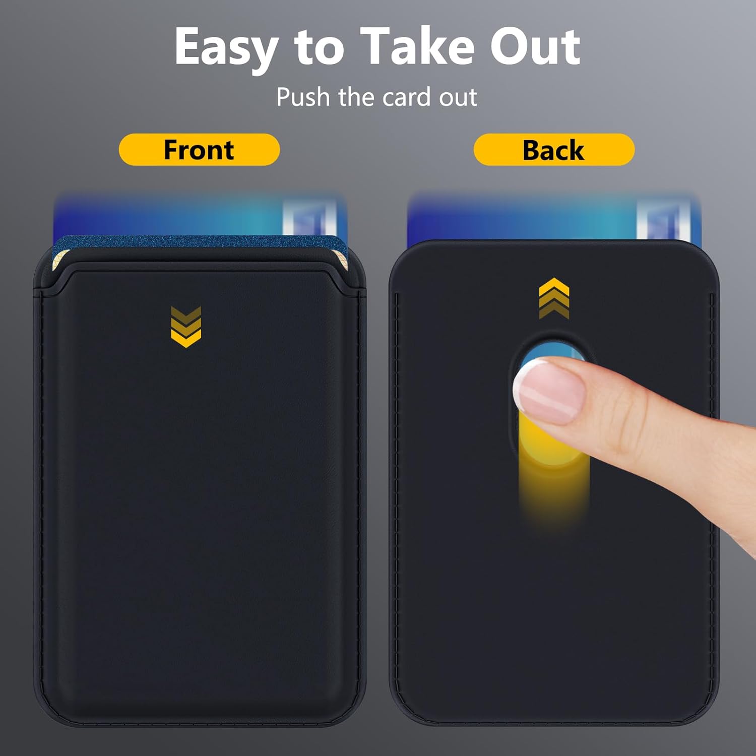 Homsctect Upgraded MagSafe Wallet, Magnetic Phone Wallet 3 Cards Holder, 23 Magnets, Credit Card RFID Blocking, Slim Leather, Magnetic Wallets for iPhone 17/16/15/14/13/12 Series-Black thumbnail