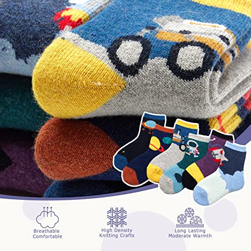 Boys Wool Socks Kids Thick Winter Warm Socks Thermal Crew Socks for Boys Space 6 Pack3