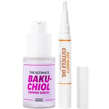 Handmade Heroes The Ultimate Bakuchiol Firming Serum and Cuticle Oil Duo - Clean Beauty Vegan Skincare
