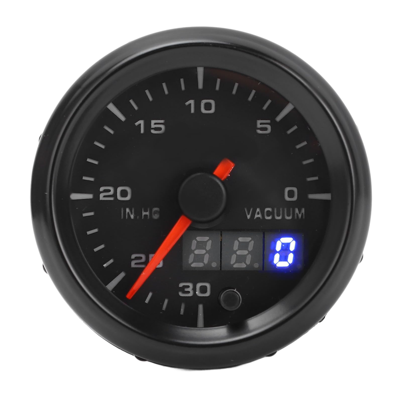 CHICIRIS Vacuometro Digitale per Auto ABS da 52 Mm, Puntatore da 0 a 30 IN.HG e Display Digitale da DC10 a 15 V per Monitoraggio e Manutenzione del Motore dei Veicoli DC12V