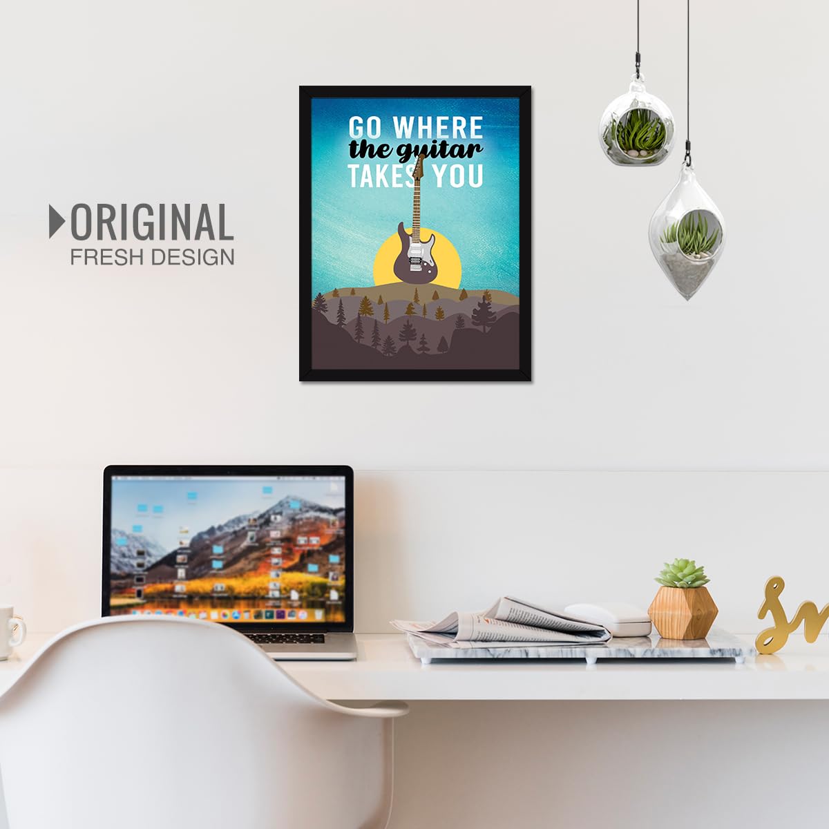 Music Quote Wall Frame - 'Go Where the Guitar Takes You' -5 Music Quote Wall Frame - 'Go Where the Guitar Takes You' -5