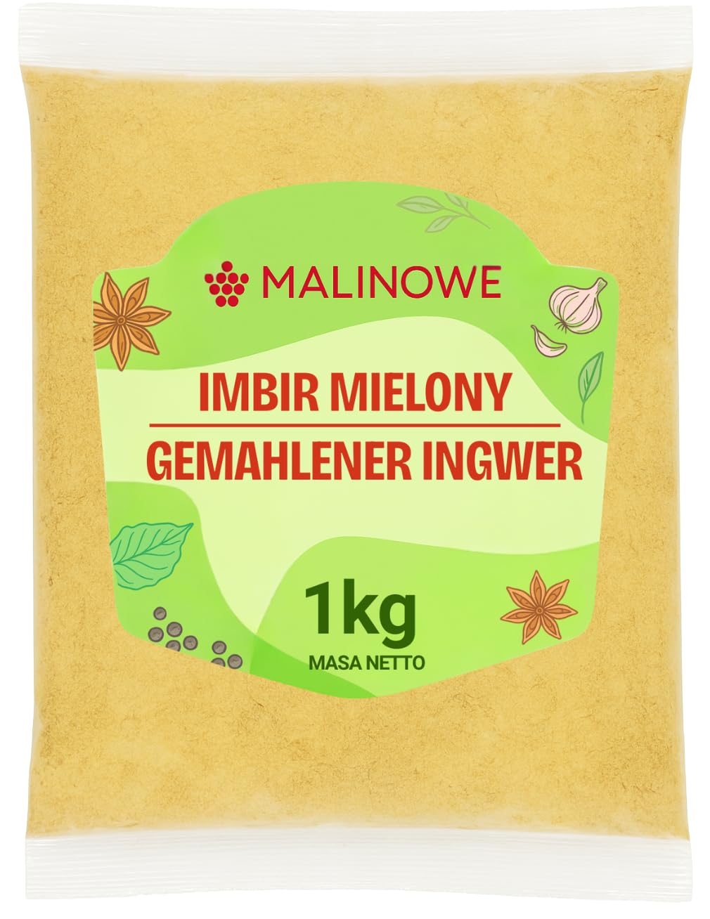 Malinowe IMBIR MIELONY 1kg Intensywny Aromatyczny Premium