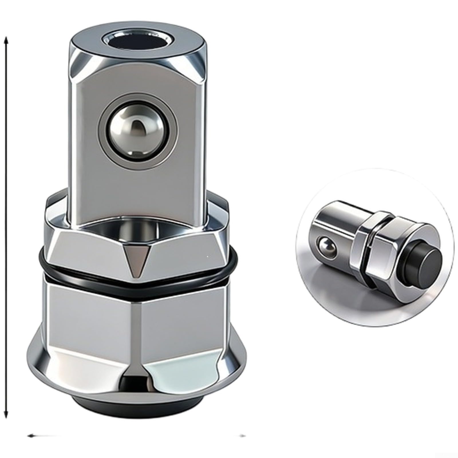 Evenoonest Ratchet Wrench Adapter Set, Heavy Duty Hex Socket Connector in Chrome Vanadium Steel with Quick Release for 1/4 3/8 1/2 Inch Drive 4 Pieces(C)