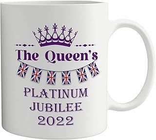 Queen Elizabeth Platinum Jubilee 2022 Mug | the Queen's Jubilee Celebration Gift for Her Him | Union Jack Party Decoration Jubilee Keepsake