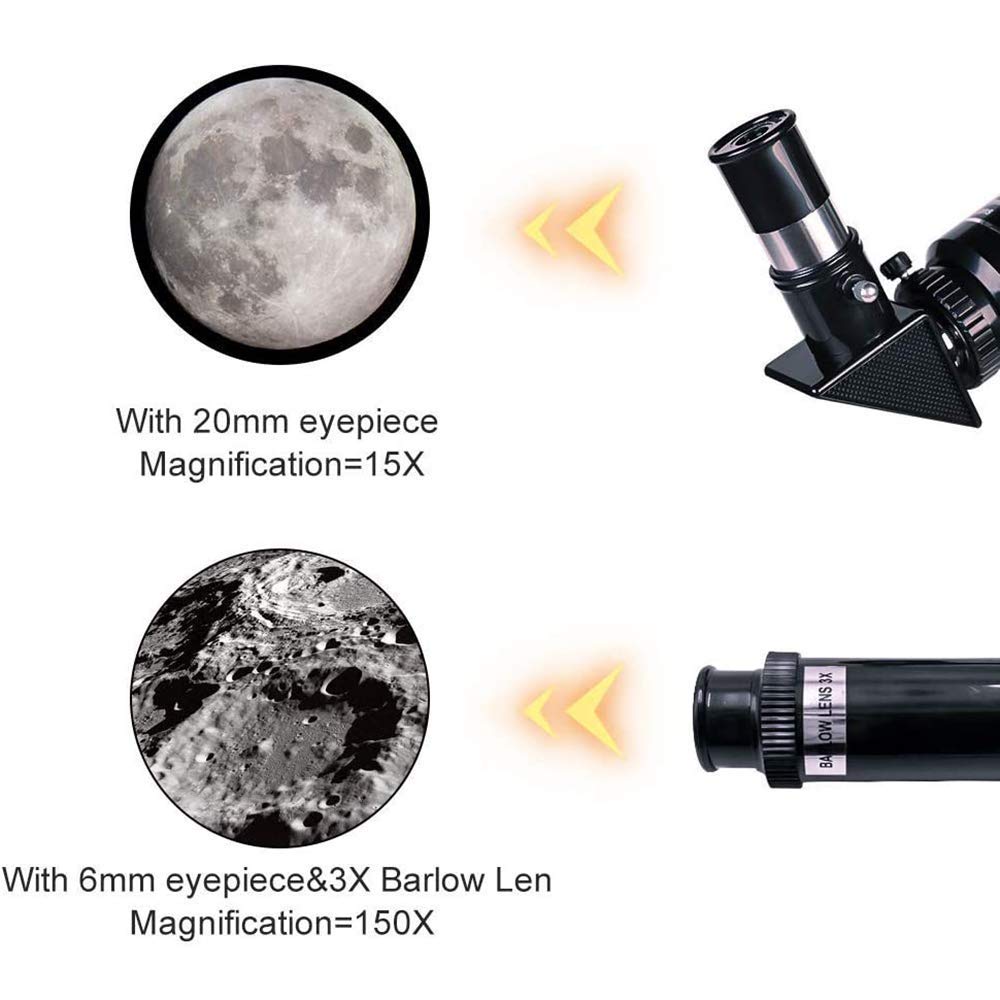 Teleskop dla dzieci astronomia początkujący dorośli, teleskop HD 70 mm do astronomii, zakres startowy ze statywem, adapter do telefonu, celownik good